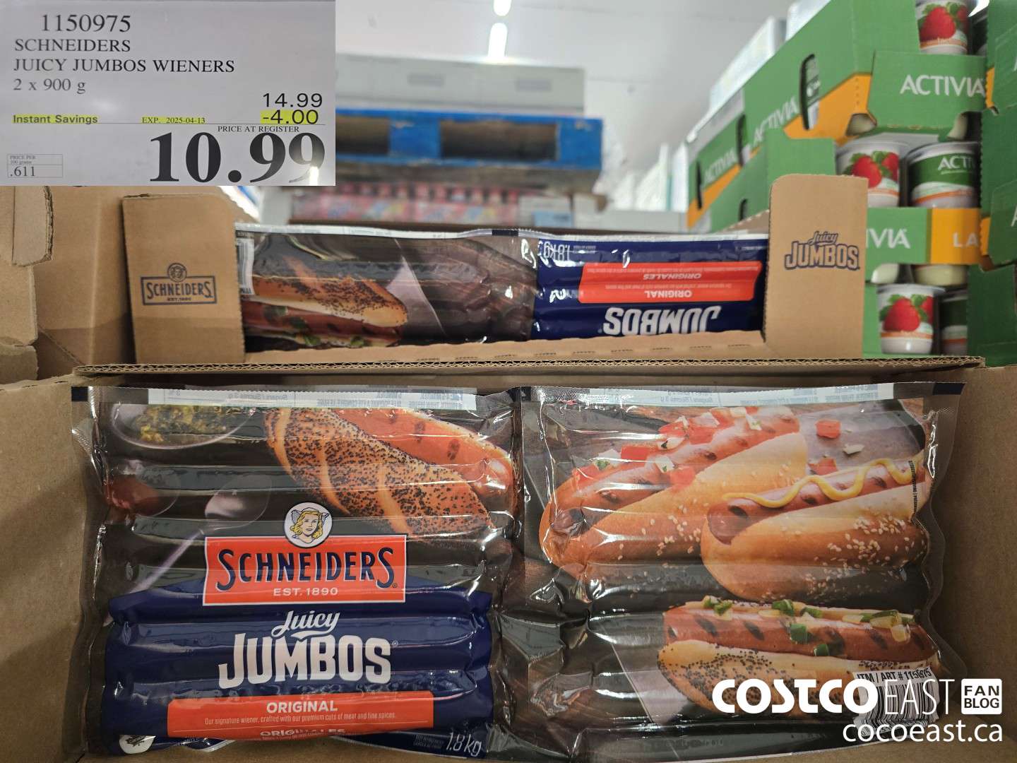 1150975 SCHNEIDERS JUICY JUMBOS WIENERS 2 x 900 g ($4.00 INSTANT SAVINGS EXPIRES ON 2025-04-13) $10.99