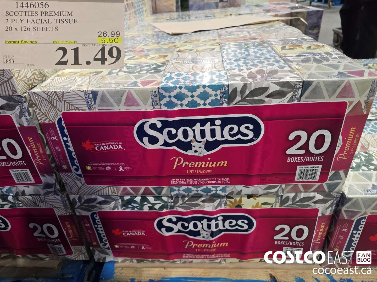 1446056 SCOTTIE PREMIUM 2 PLY FACIAL TISSUES 20 x 126 sheets ($5.50 INSTANT SAVINGS EXPIRES ON 2025-04-13) $21.49