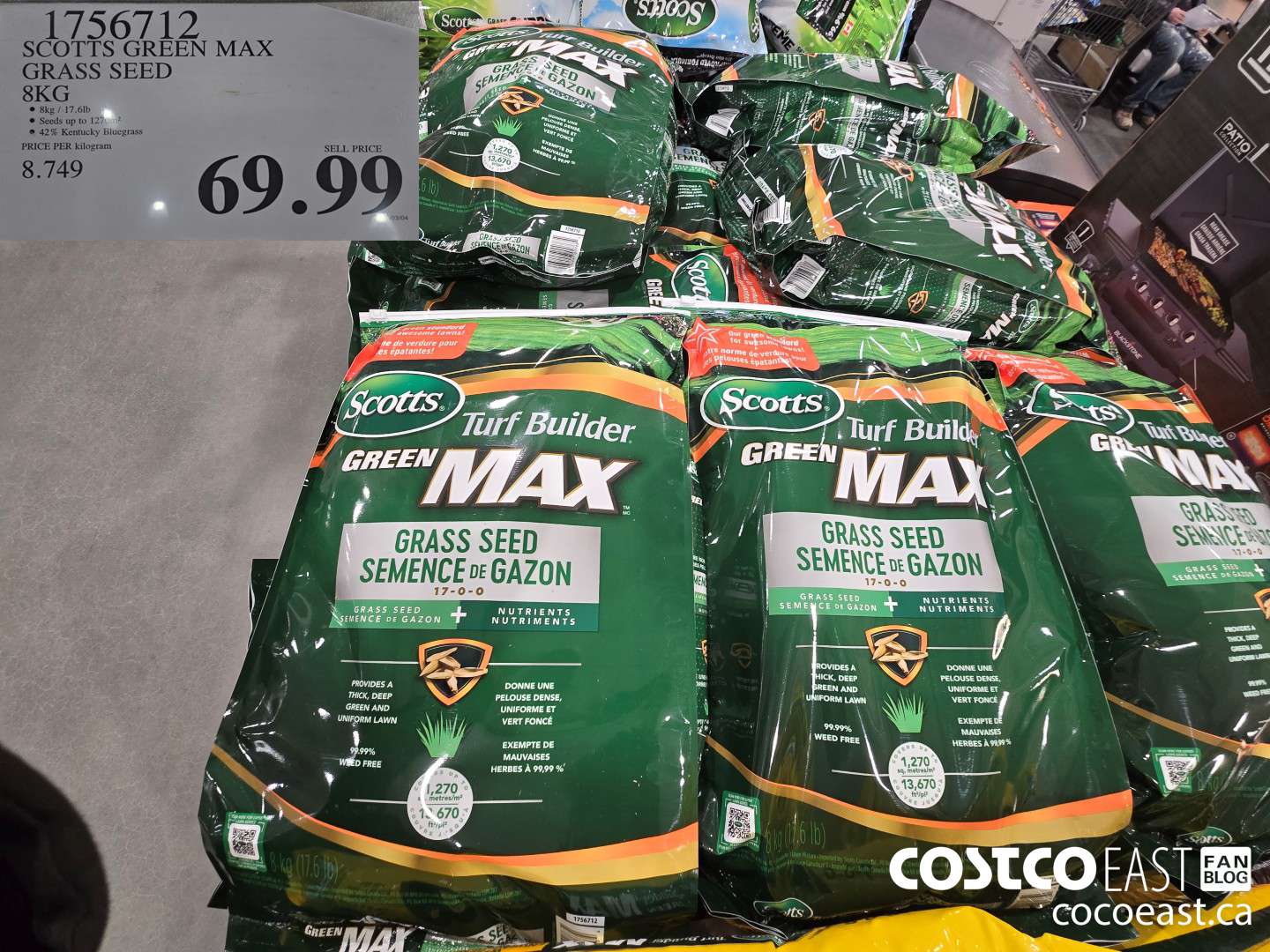 1756712 SCOTTS GREEN MAX GRASS SEED 8KG $69.99