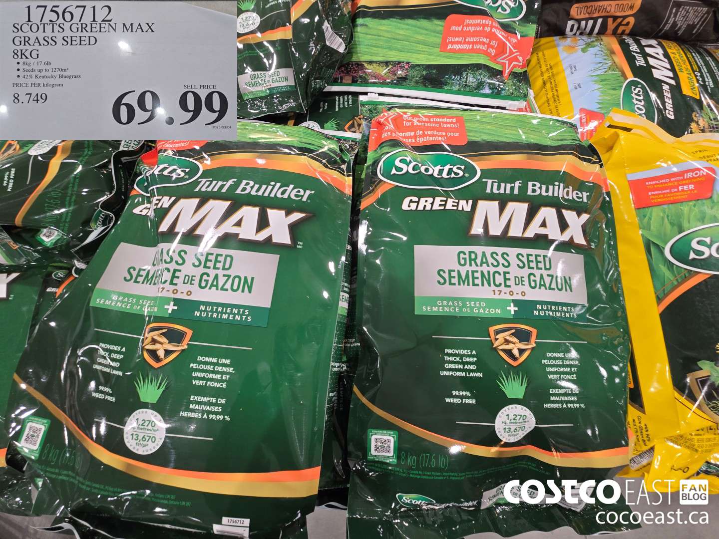 1756712 SCOTTS GREEN MAX GRASS SEED 8KG $69.99