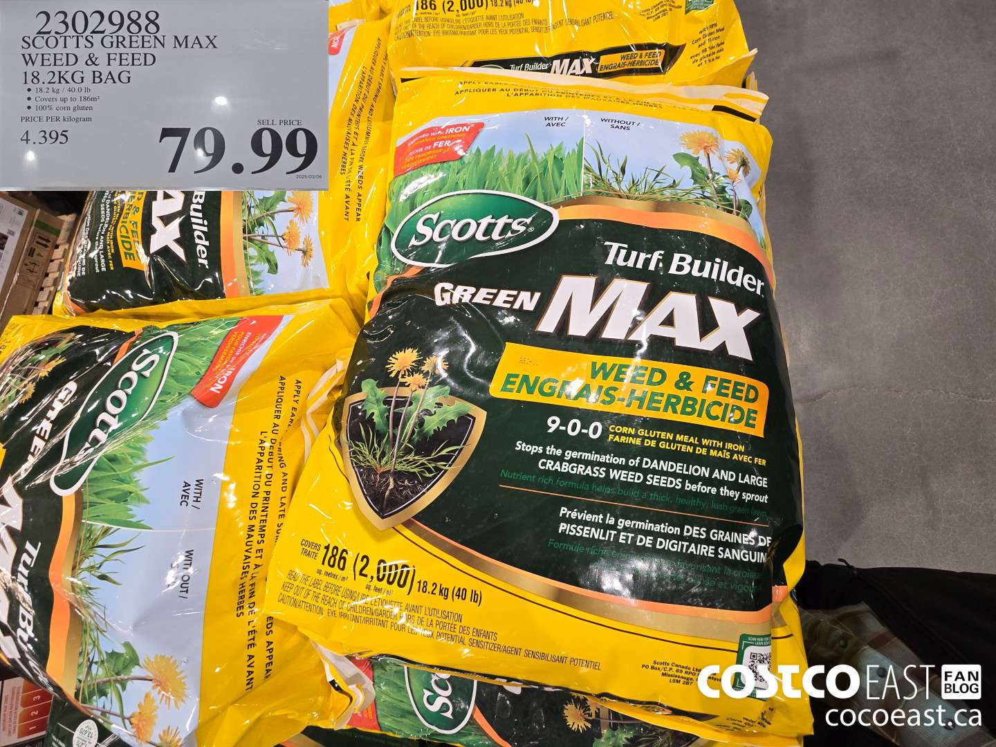 2302988 SCOTTS GREEN MAX WEED & FEED 18.2KG BAG $79.99