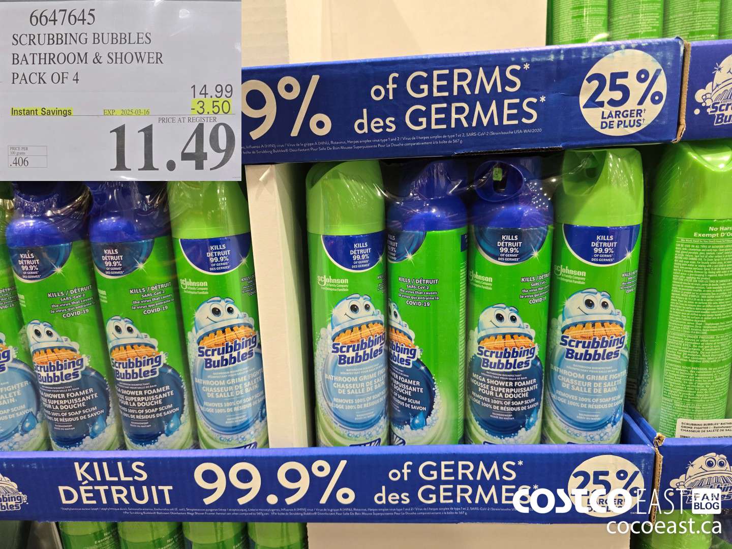 6647645 SCRUBBING BUBBLES BATHROOM & SHOWER PACK OF 4 ($3.50 INSTANT SAVINGS EXPIRES ON 2025-03-16) $11.49