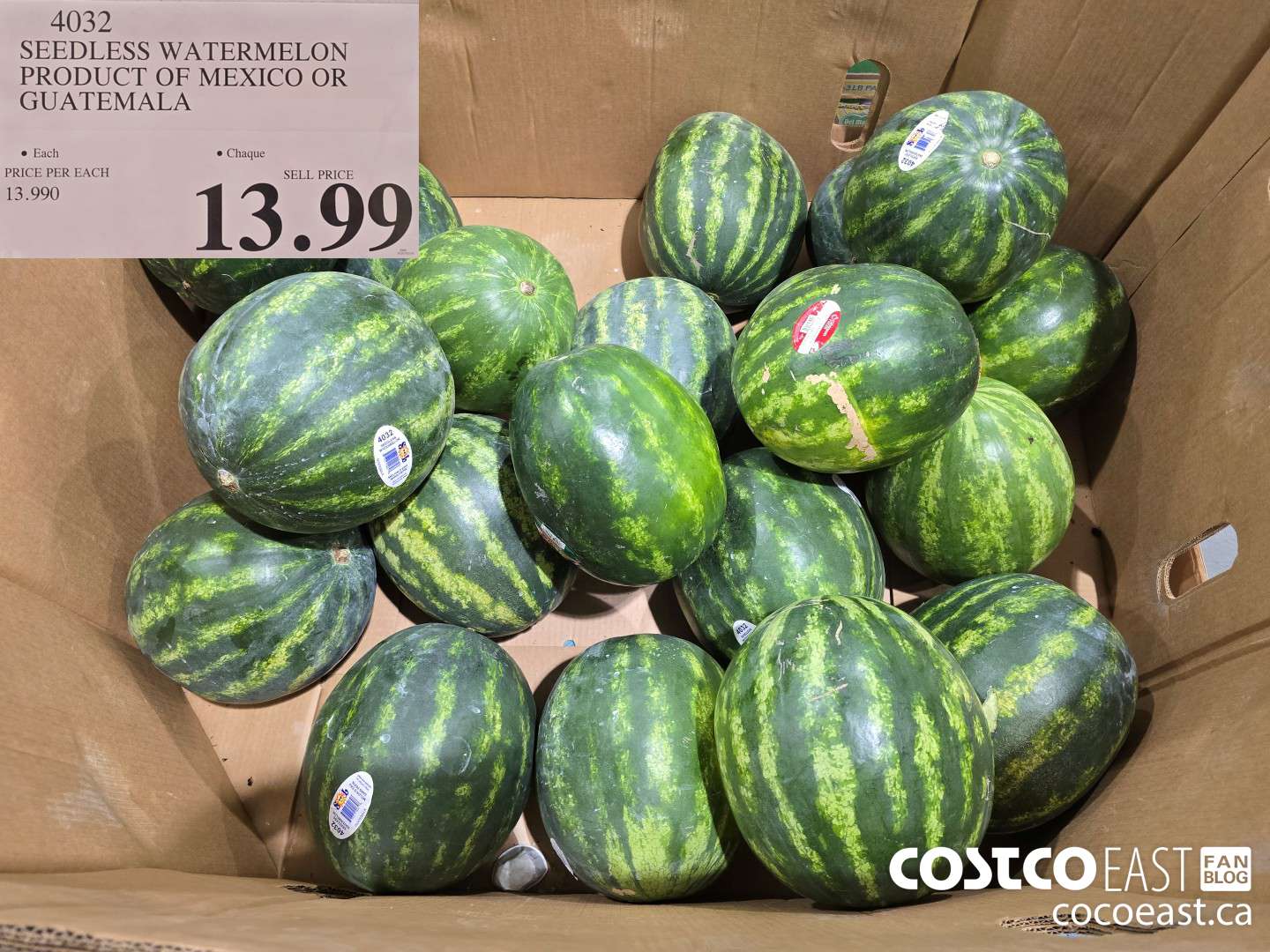 4032 SEEDLESS WATERMELON PRODUCT OF MEXICO OR GUATEMALA $13.99