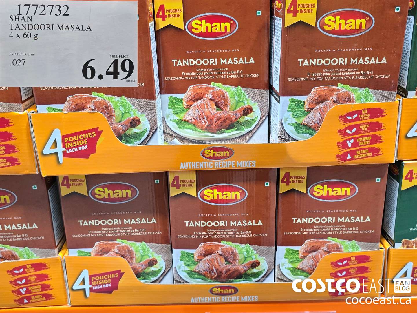 1772732 SHAN TANDOORI MASALA 4 x 60g $6.49