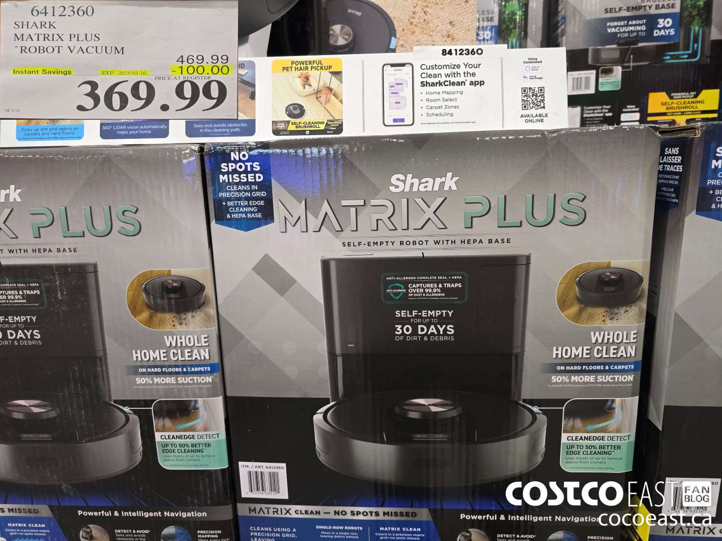 6412360 SHARK MATRIX PLUS ROBOT VACUUM ($100.00 INSTANT SAVINGS EXPIRES ON 2025-03-16) $349.99