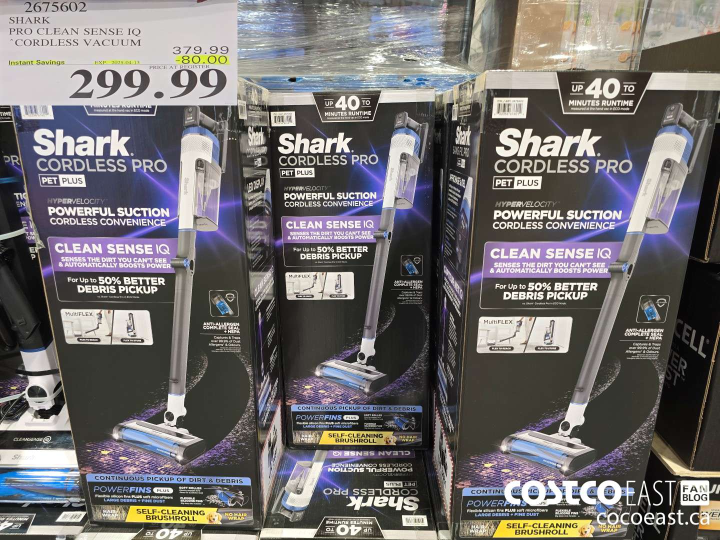 2675602 SHARK PRO CLEAN SENSE IQ CORDLESS VACUUM ($80.00 INSTANT SAVINGS EXPIRES ON 2025-04-13) $299.99