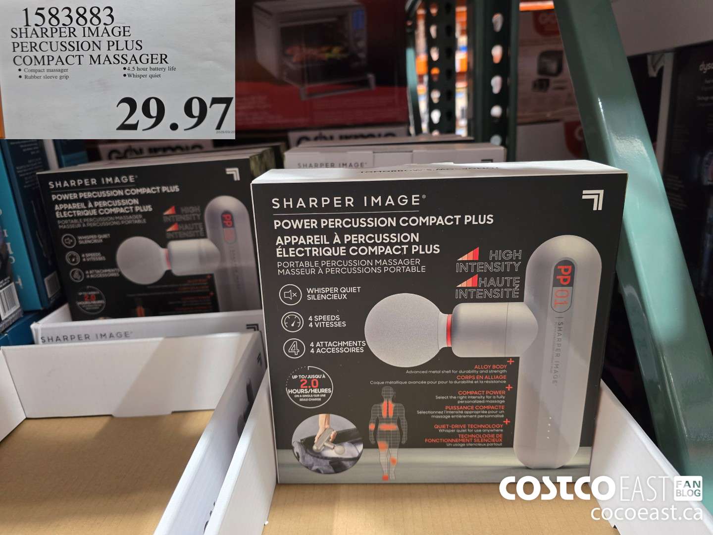 1583883 SHARPER IMAGE PERCUSSION PLUS COMPACT MASSAGER $29.97