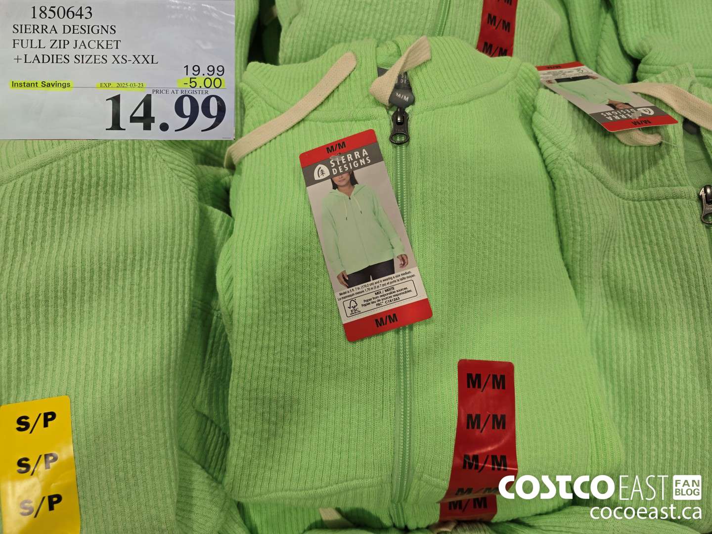 1850643 SIERRA DESIGNS FULL ZIP JACKET +LADIES SIZES XS-XXL ($5.00 INSTANT SAVINGS EXPIRES ON 2025-03-23) $14.99