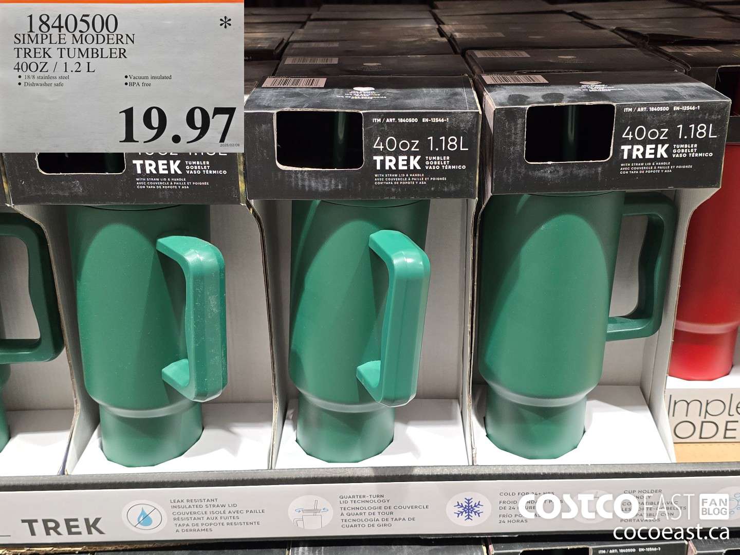 1840500 SIMPLE MODERN TREK TUMBLER 40Z / 1.2L $19.97