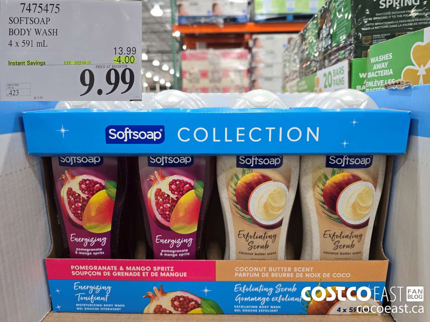 7475475 SOFTSOAP BODY WASH 4 x 591 mL ($4.00 INSTANT SAVINGS EXPIRES ON 2025-04-13) $9.99