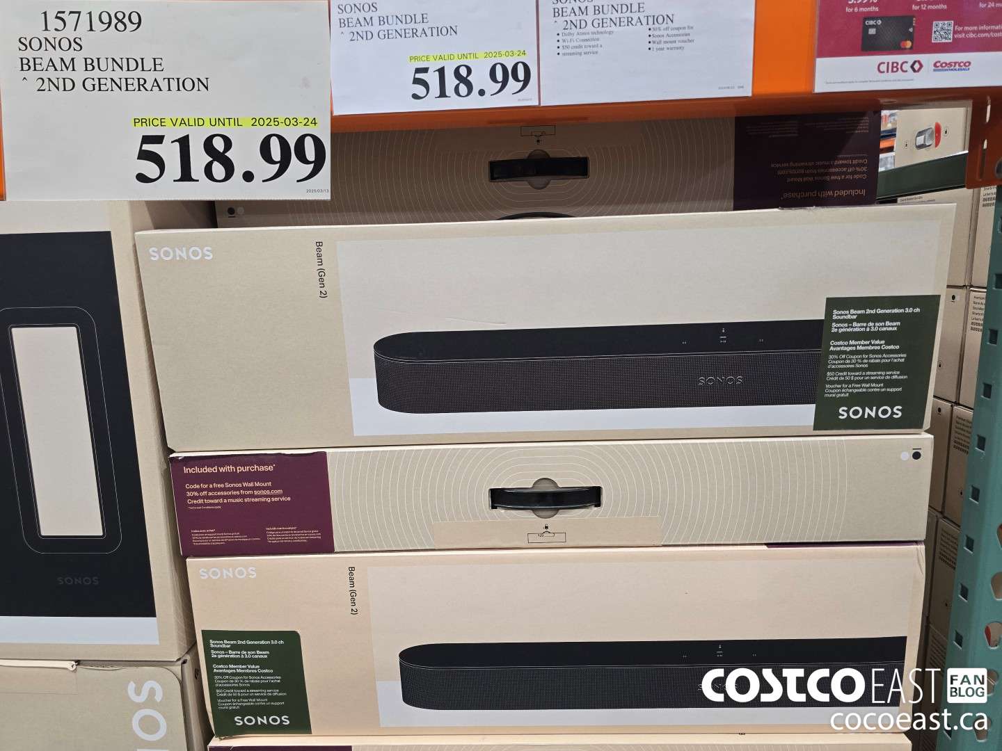 1571989 SONOS BEAM BUNDLE 2ND GENERATION $518.99