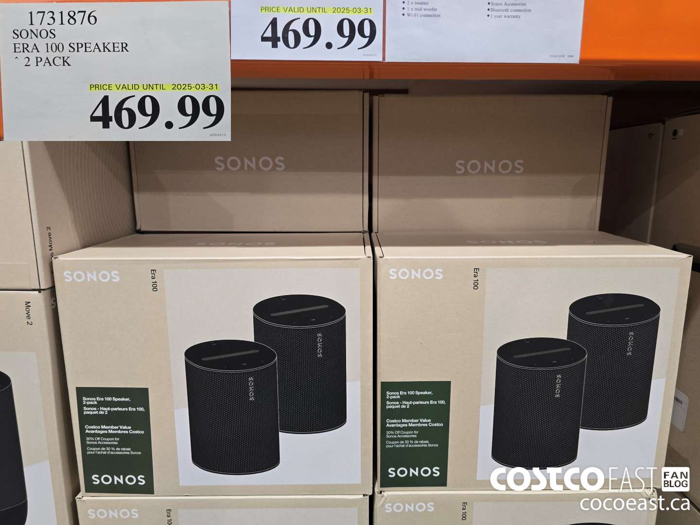1731876 SONOS ERA 100 2 PACK $469.99
