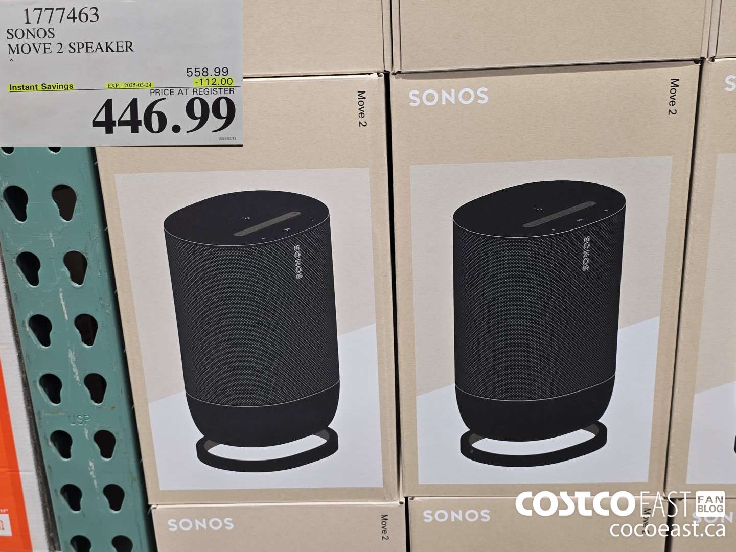 1777463 SONOS MOVE 2 SPEAKER ($112.00 INSTANT SAVINGS EXPIRES ON 2025-03-24) $446.99