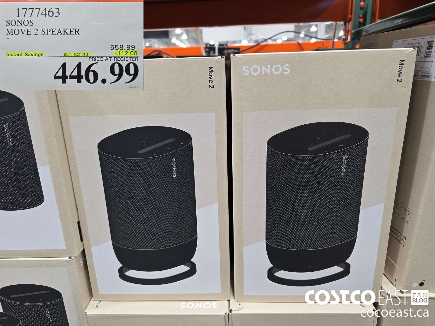 1777463 SONOS MOVE 2 SPEAKER ($112.00 INSTANT SAVINGS EXPIRES ON 2025-03-24) $446.99