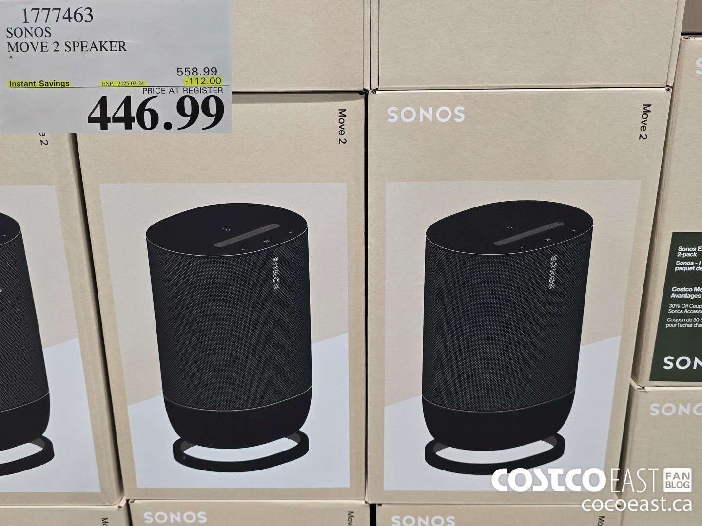 1777463 SONOS MOVE 2 SPEAKER ($112.00 INSTANT SAVINGS EXPIRES ON 2025-03-24) $446.99