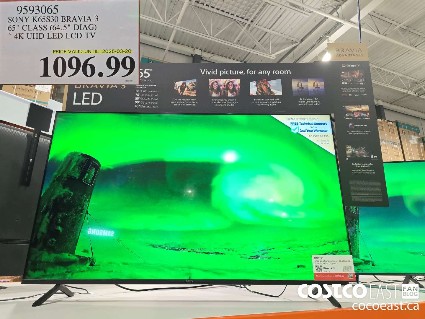 9593065 SONY K65S30 BRAVIA 3 65