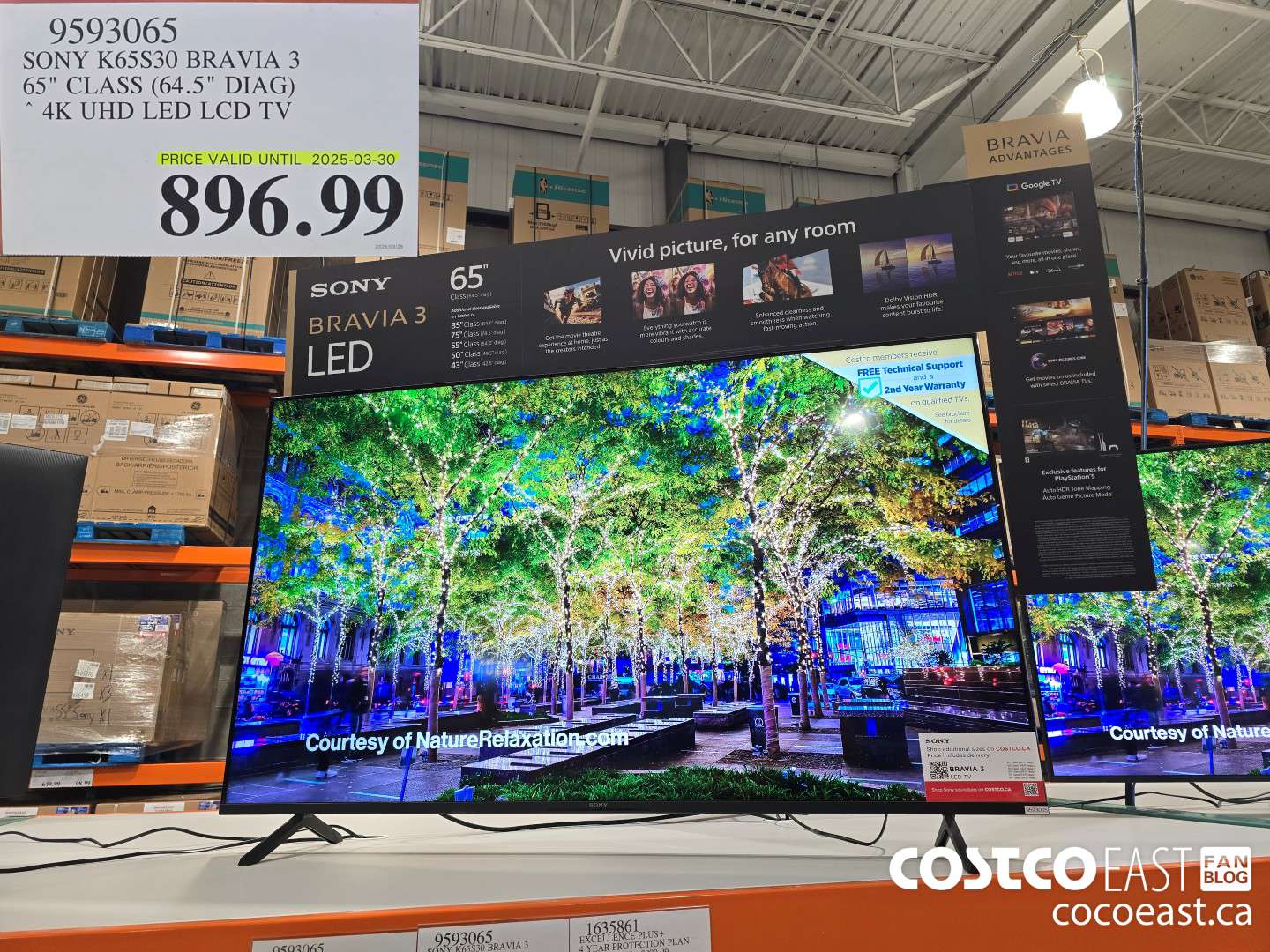 9593065 SONY K65S30 BRAVIA 3 65