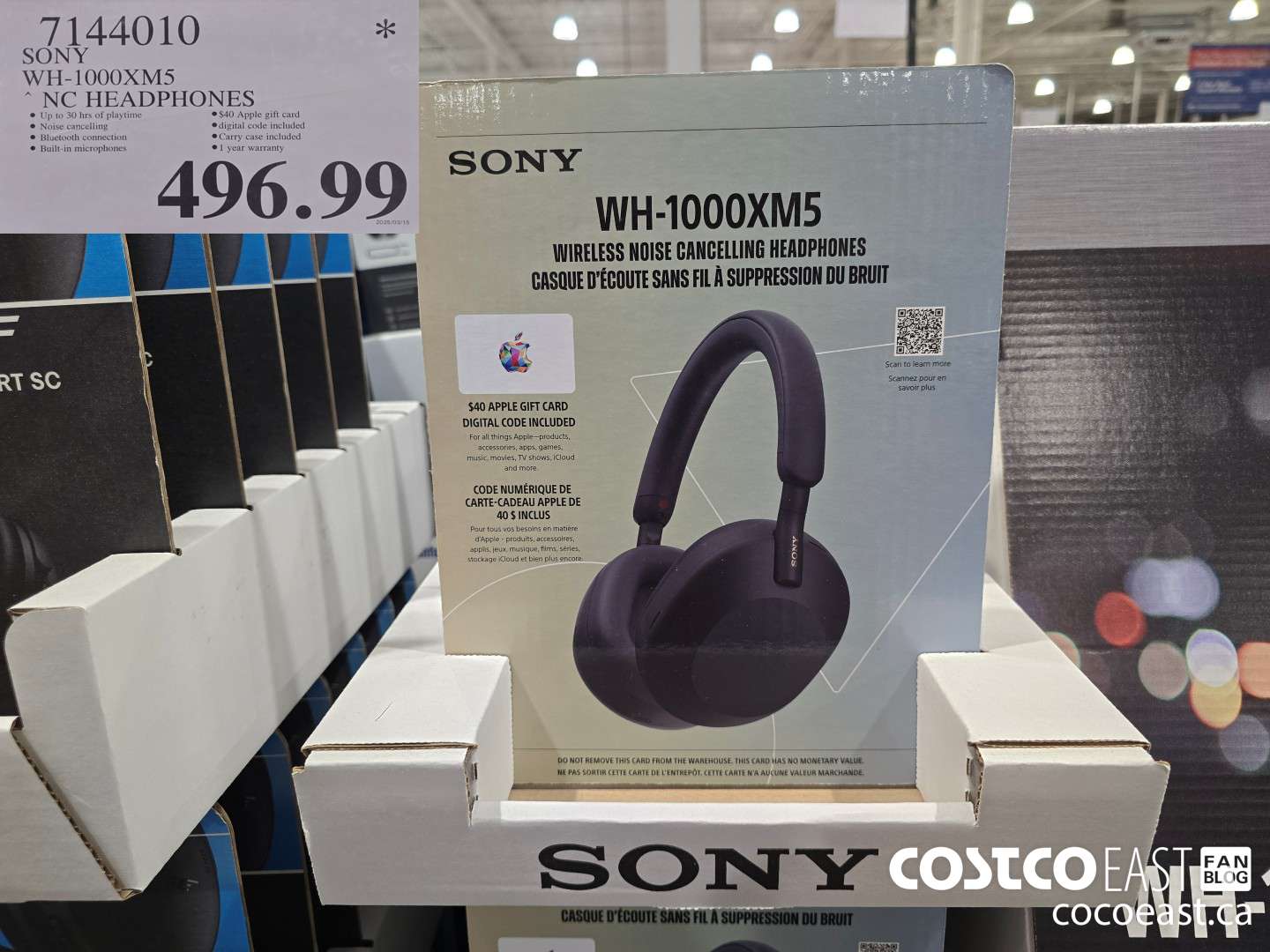 7144010 SONY WH-1000XM5 NC HEADPHONES $496.99