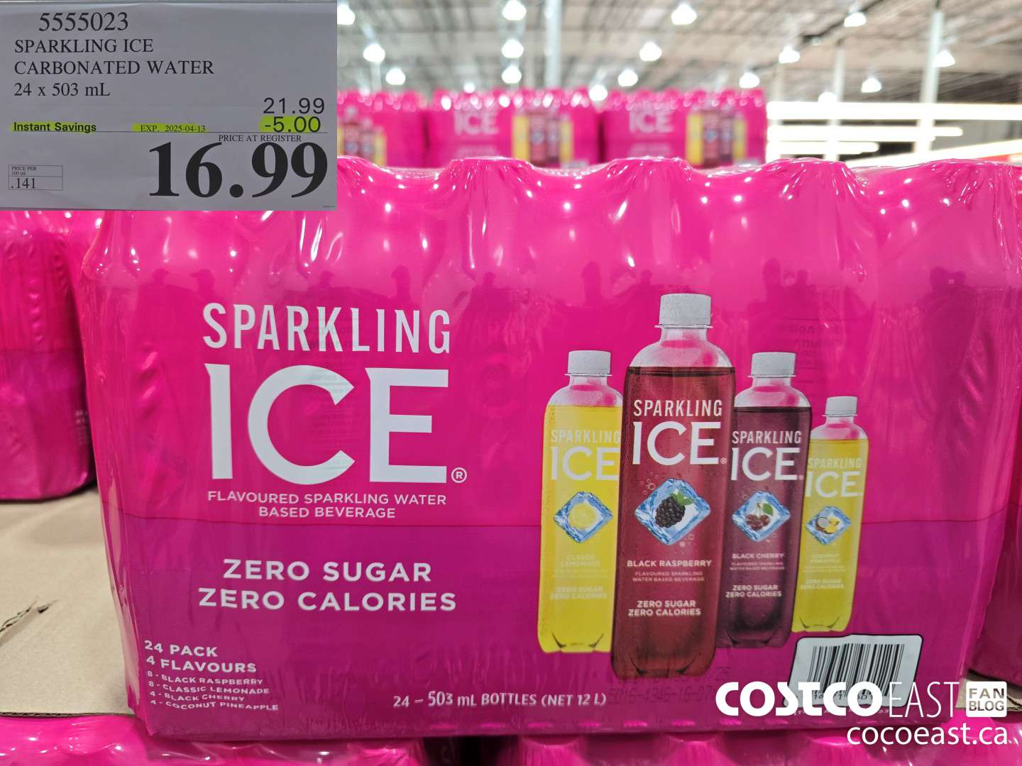 5555023 SPARKLING ICE CARBONATED WATER 24 x 503 mL ($5.00 INSTANT SAVINGS EXPIRES ON 2025-04-13) $16.99