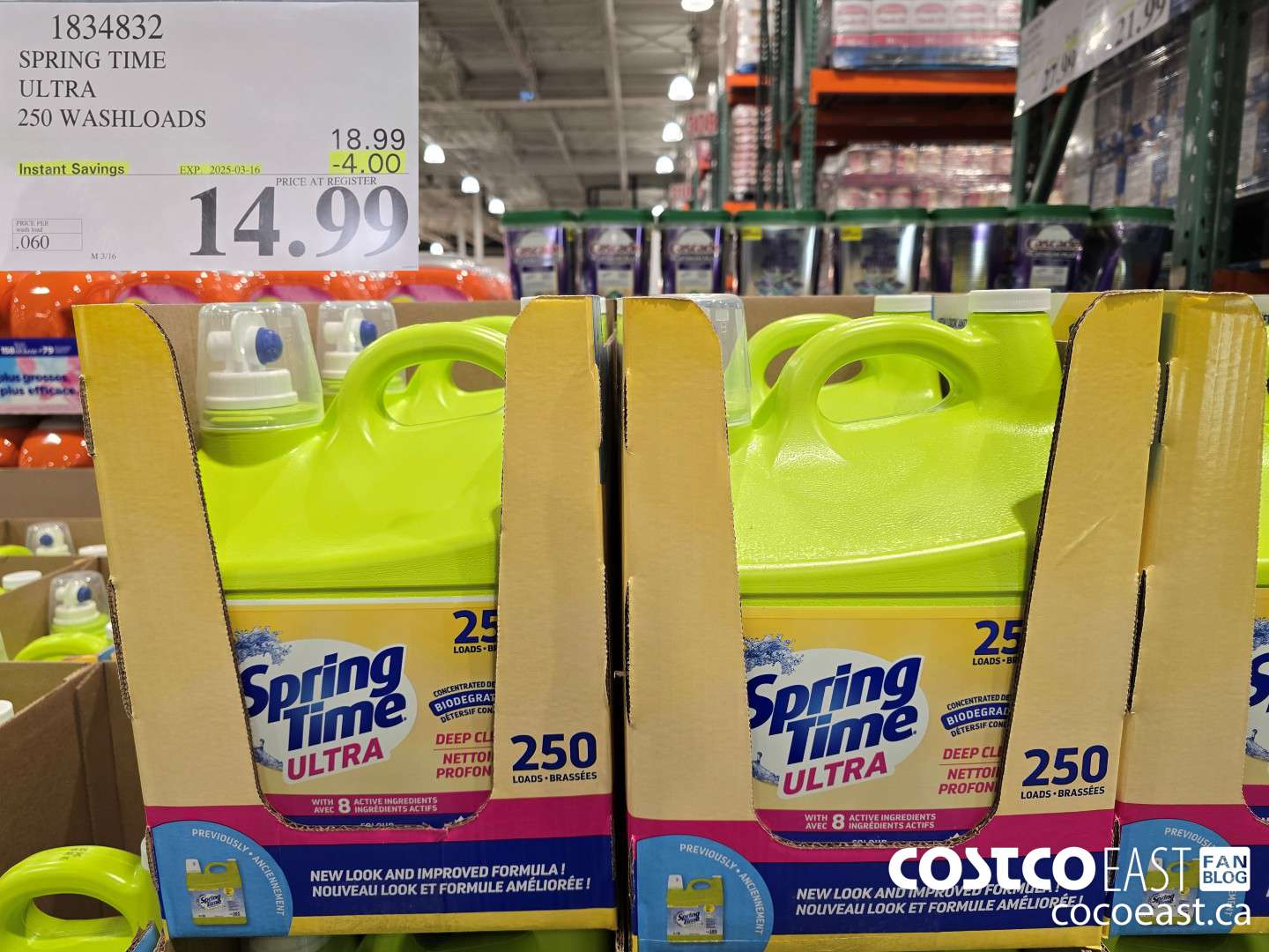 1834832 SPRING TIME ULTRA 250 WASHLOADS ($4.00 INSTANT SAVINGS EXPIRES ON 2025-03-16) $14.99