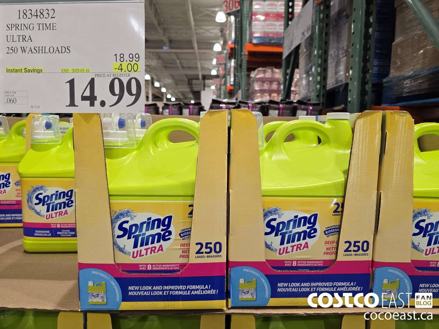 1834832 SPRING TIME ULTRA 250 WASHLOADS ($4.00 INSTANT SAVINGS EXPIRES ON 2025-03-16) $14.99