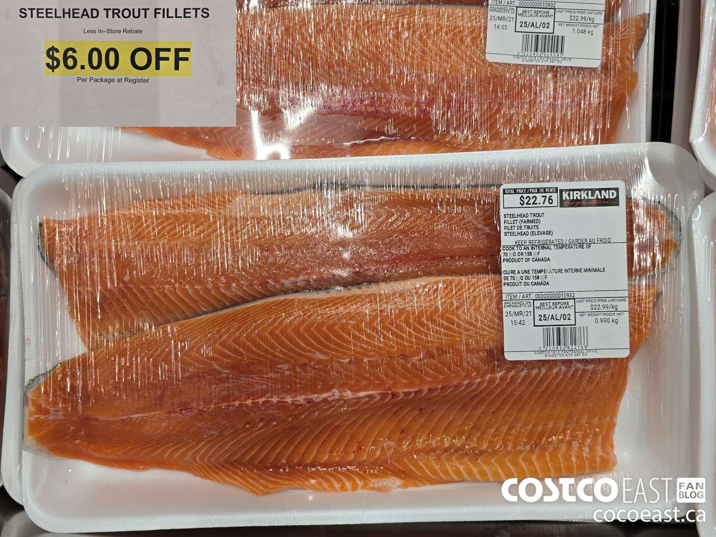 10932 STEELHEAD TROUT FILLETS ($6.00 INSTANT SAVINGS)