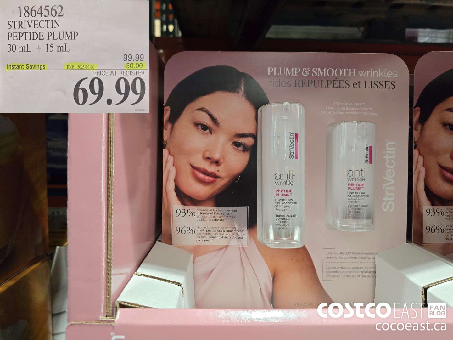 1864562 STRIVECTIN PEPTIDE PLUMP 30 mL + 15 mL ($30.00 INSTANT SAVINGS EXPIRES ON 2025-03-16) $69.99