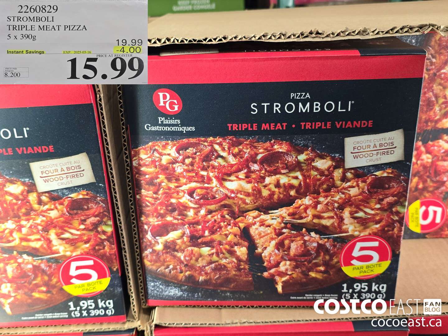 2260829 STROMBOLI TRIPLE MEAT PIZZA 5 x 390g ($4.00 INSTANT SAVINGS EXPIRES ON 2025-03-16) $15.99