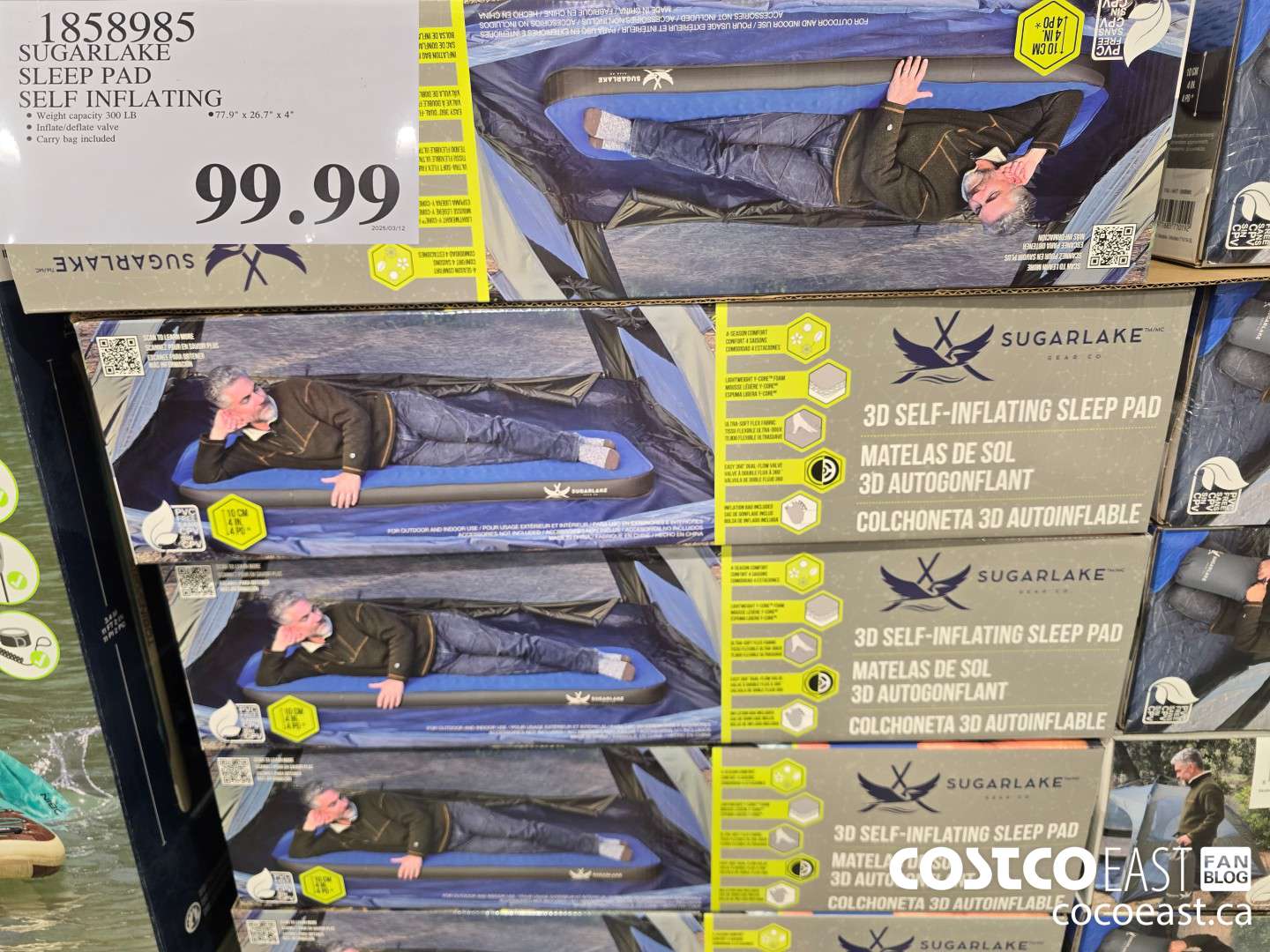 1858985 SUGARLAKE SLEEP PAD SELF INFLATING $99.99