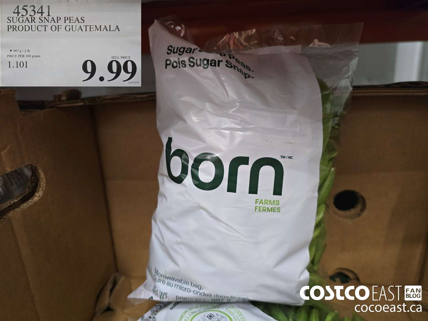 45341 SUGAR SNAP PEAS PRODUCT OF GUATEMALA $9.99