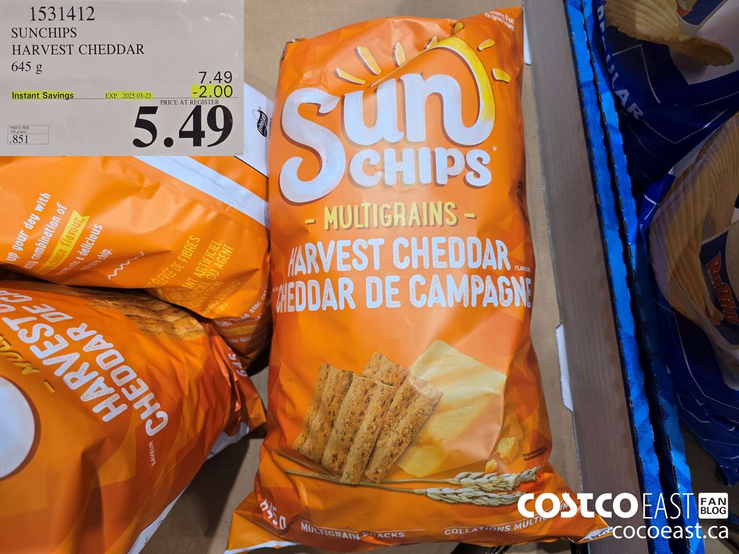 1531412 SUNCHIPS HARVEST CHEDDAR 645 g ($2.00 INSTANT SAVINGS EXPIRES ON 2025-03-23) $5.49