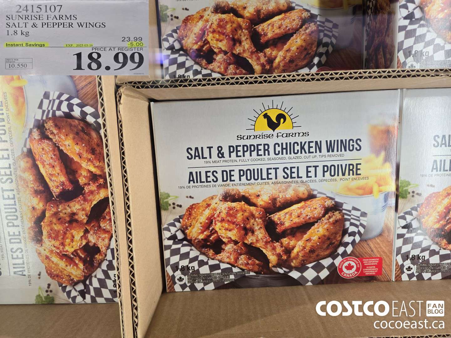 2415107 SUNRISE FARMS SALT & PEPPER WINGS 1.8KG ($5.00 INSTANT SAVINGS EXPIRES ON 2025-03-16) $18.99