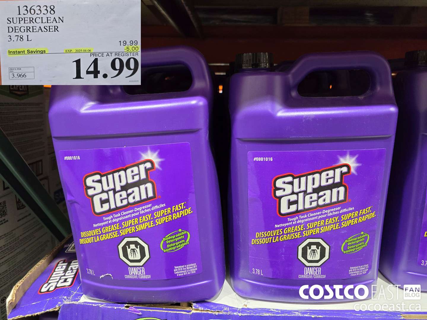 136338 SUPERCLEAN DEGREASER 3.78 L ($5.00 INSTANT SAVINGS EXPIRES ON 2025-04-06) $14.99
