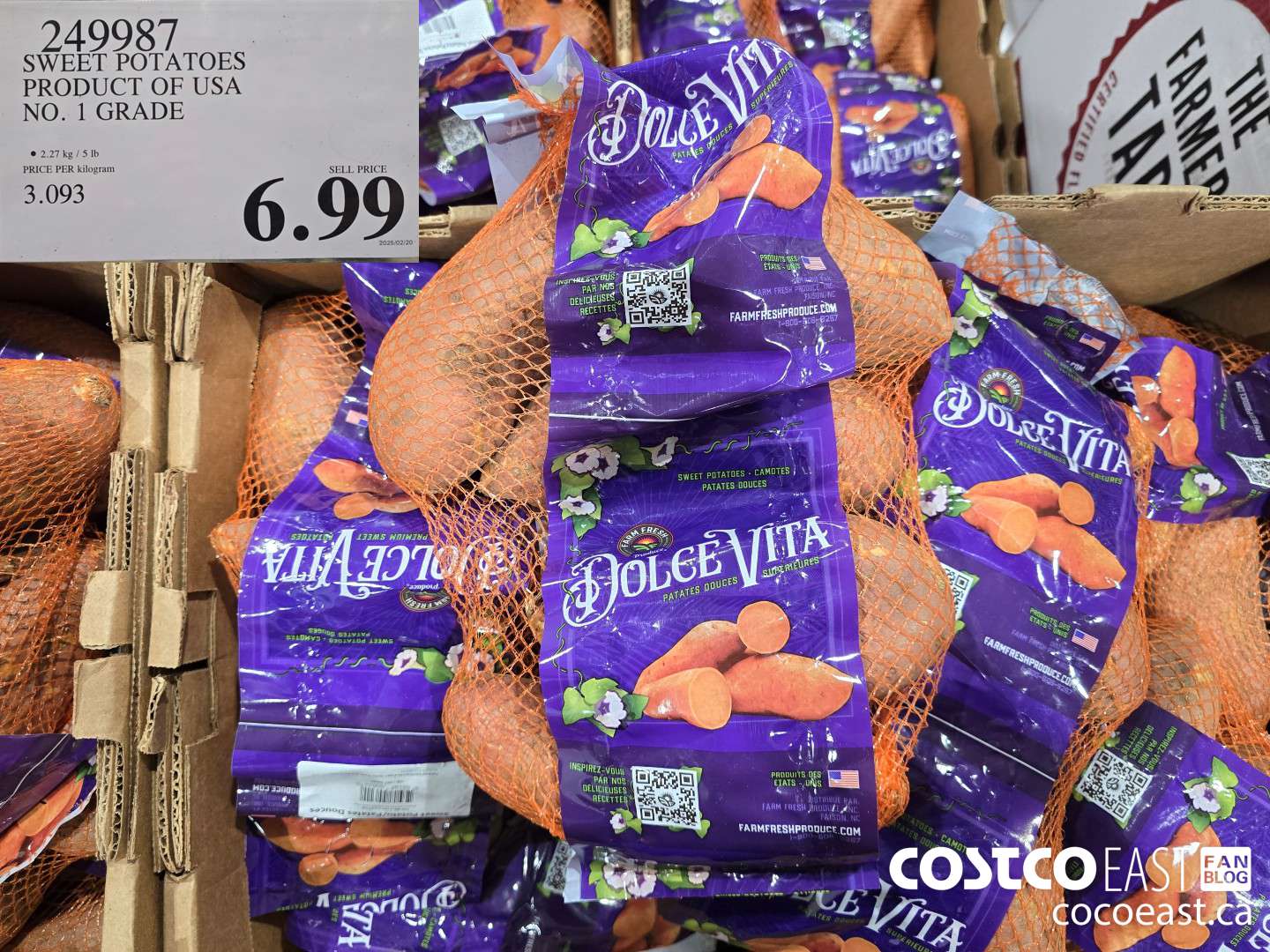 249987 SWEET POTATOES PRODUCT OF USA NO.1 GRADE $6.99