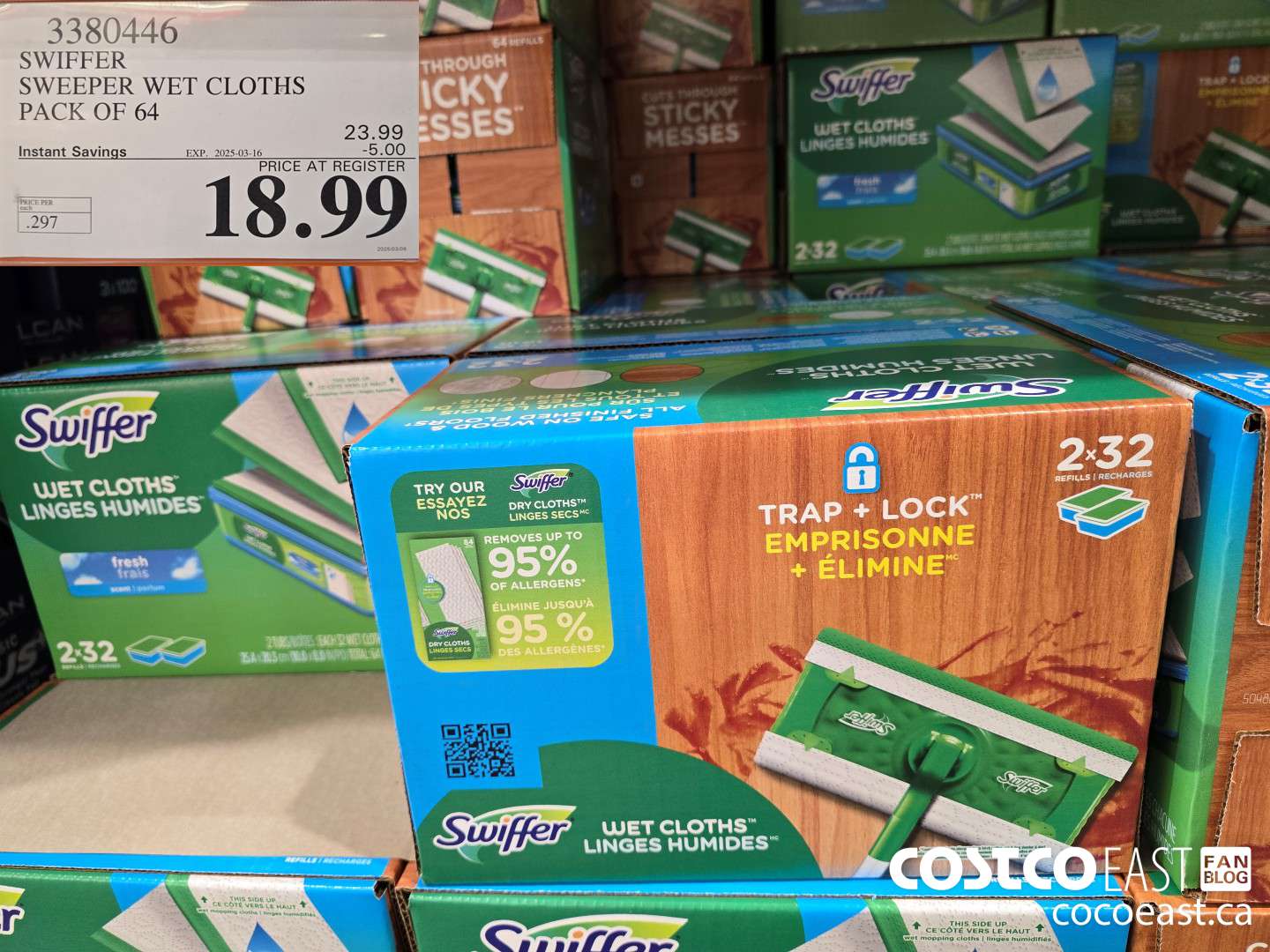 3380446 SWIFFER SWEEPER WET REFILLS PACK OF 64 ($5.00 INSTANT SAVINGS EXPIRES ON 2025-03-16) $18.99