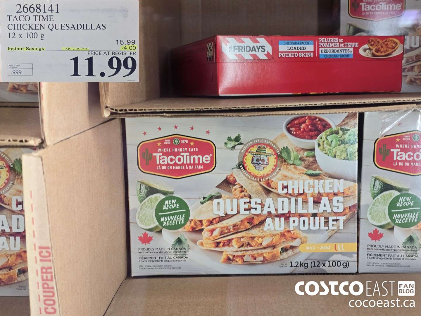 2668141 TACO TIME CHICKEN OUESADILLAS 12 x 100 G ($4.00 INSTANT SAVINGS EXPIRES ON 2025-03-23) $11.99