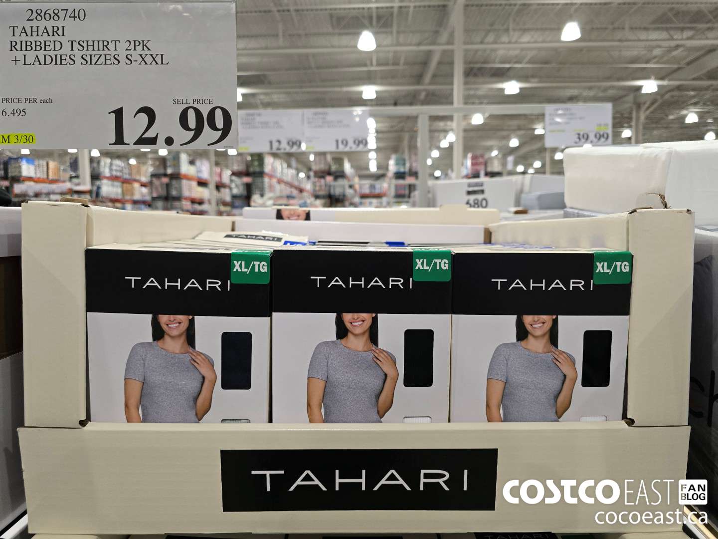 2868740 TAHARI RIBBED TSHIRT 2PK + LADIES SIZES S-XXL  $12.99