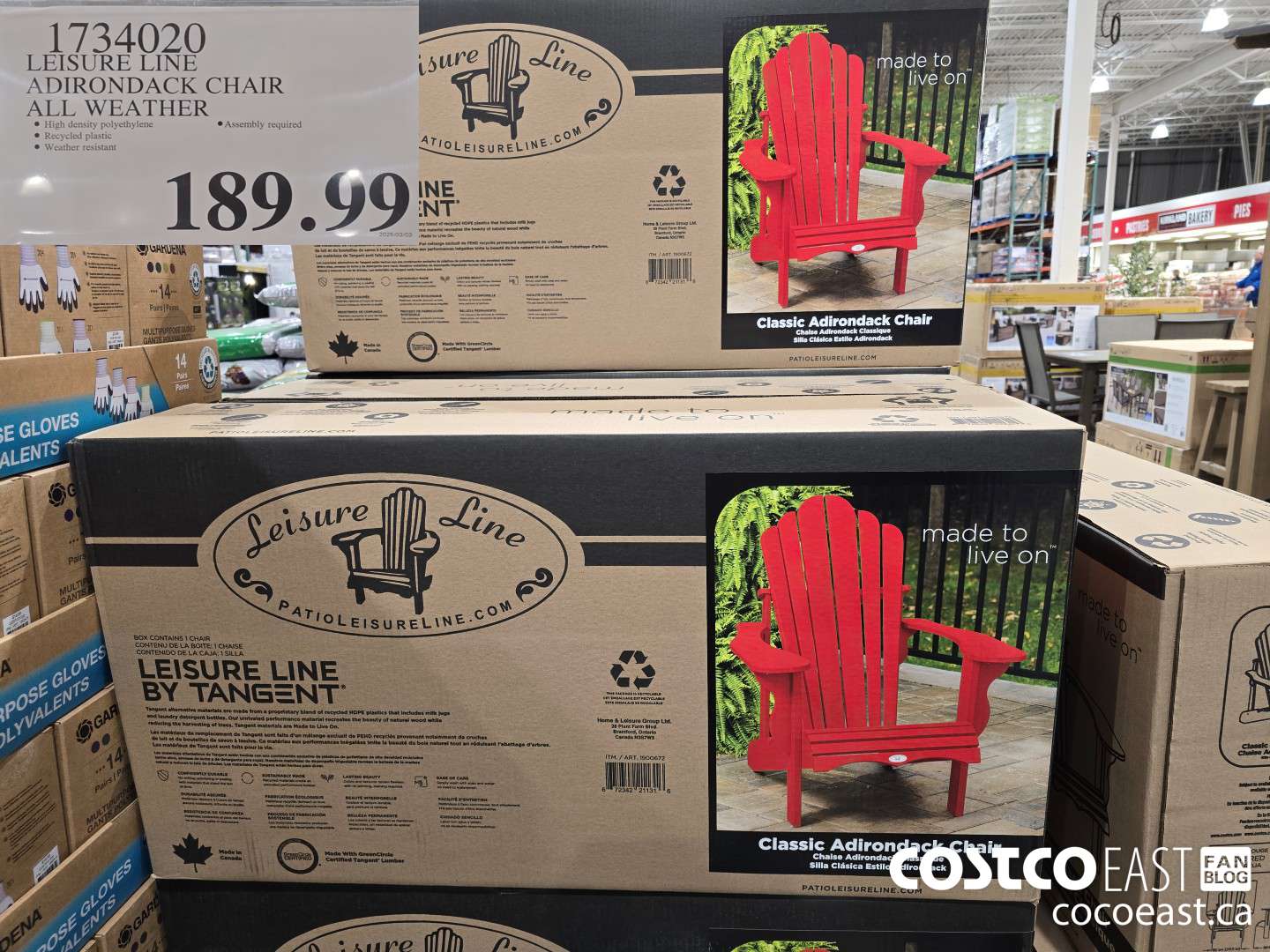 1734020 TANGENT TECHNOLOGIES ADIRONDACK CHAIR MADE IN USA $189.99