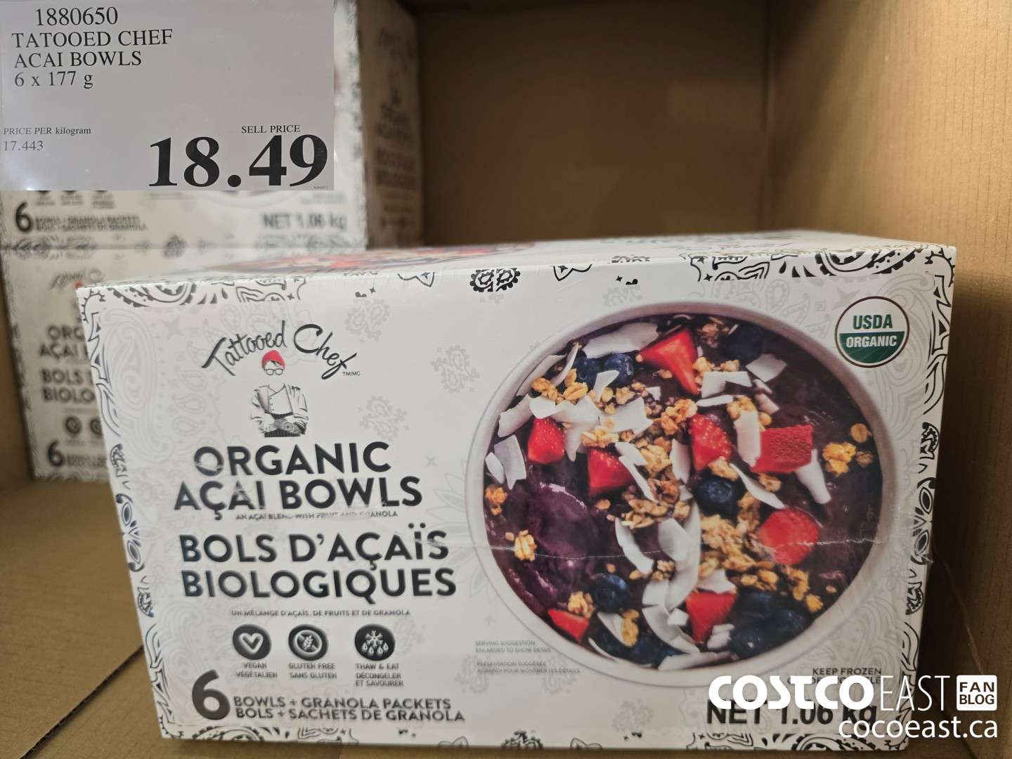 1880650 TATOOED CHEF ACAI BOWLS 6 X 177 G $18.49