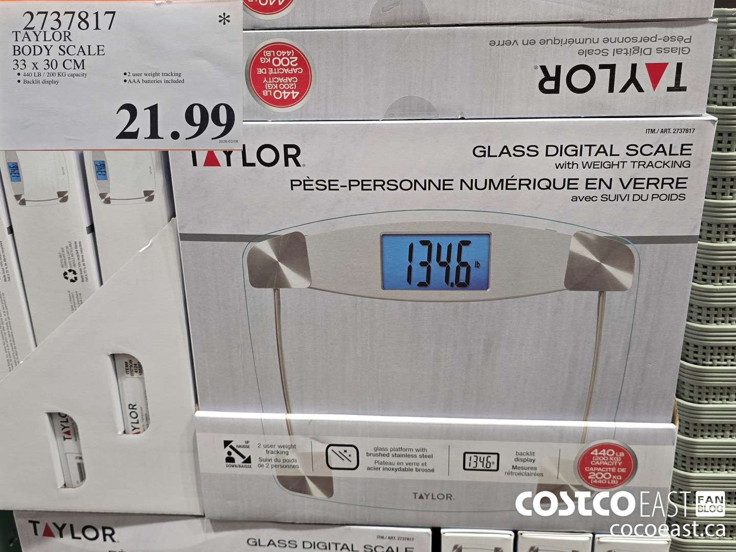 2737817 TAYLOR BODY SCALE 33 X 30 CM $21.99