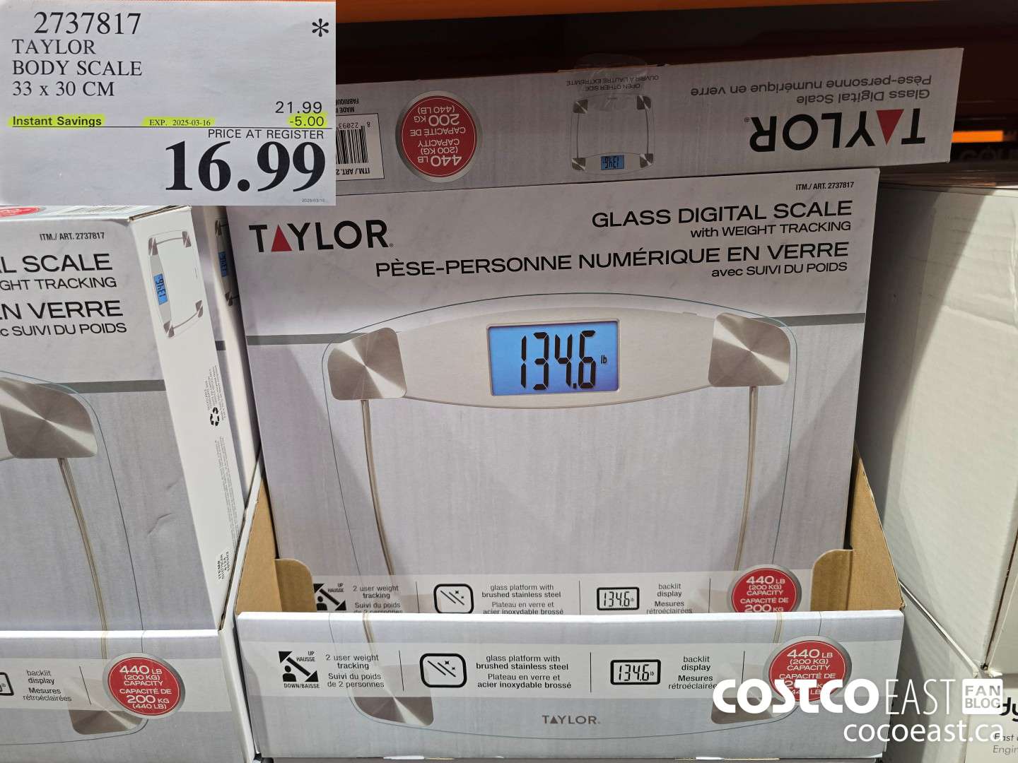 2737817 TAYLOR BODY SCALE 33 X 30 CM ($5.00 INSTANT SAVINGS EXPIRES ON 2025-03-16) $16.99