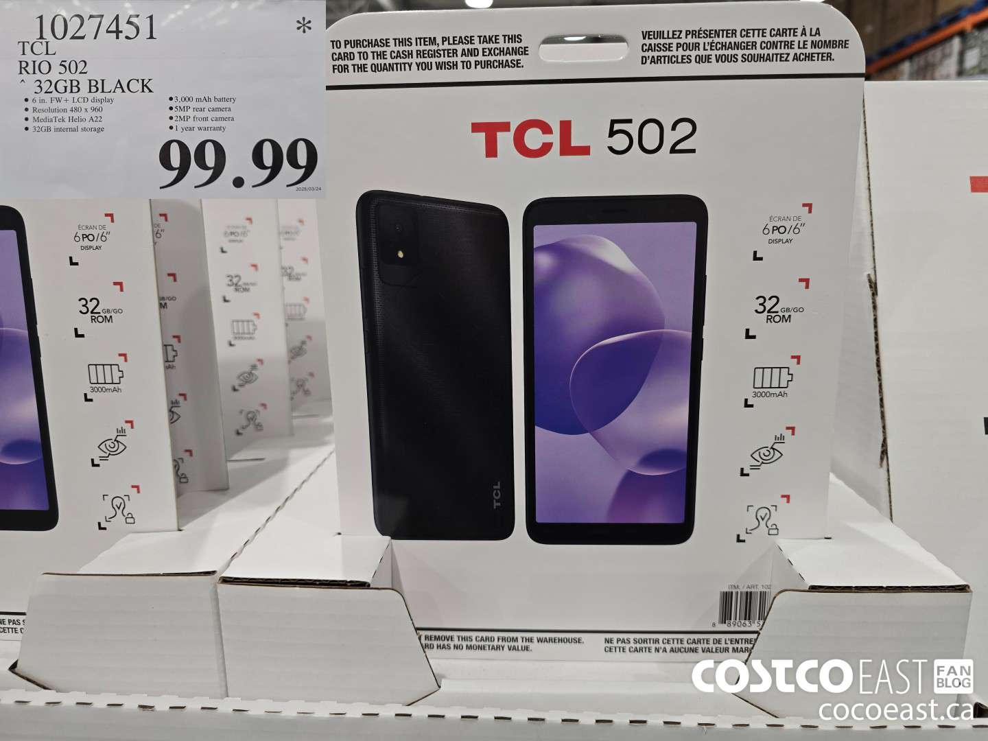 1027451 TCL RIO 502 32GB BLACK $99.99