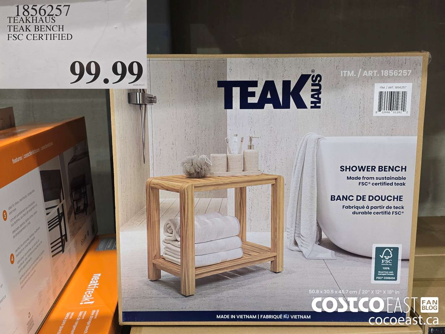 18566257 TEAKHAUS TEAK BENCH FSC CERTIFIED $99.99