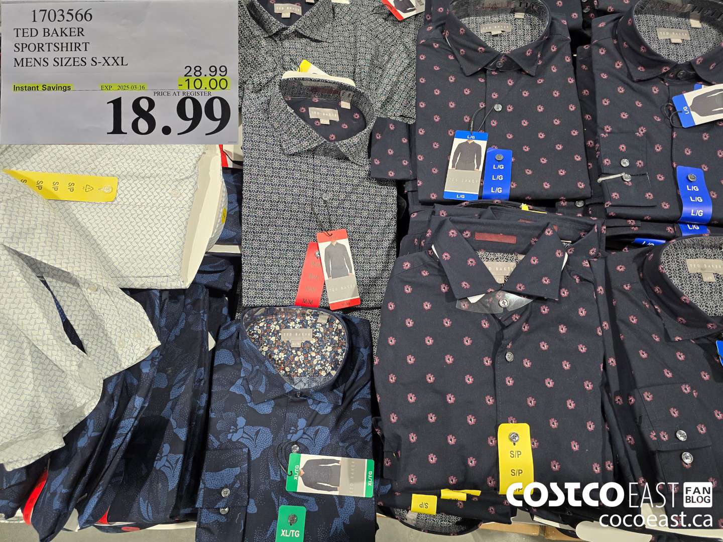 1703566 TED BAKER SPORTSHIRT MENS SIZES S-XXL ($10.00 INSTANT SAVINGS EXPIRES ON 2025-03-16) $18.99