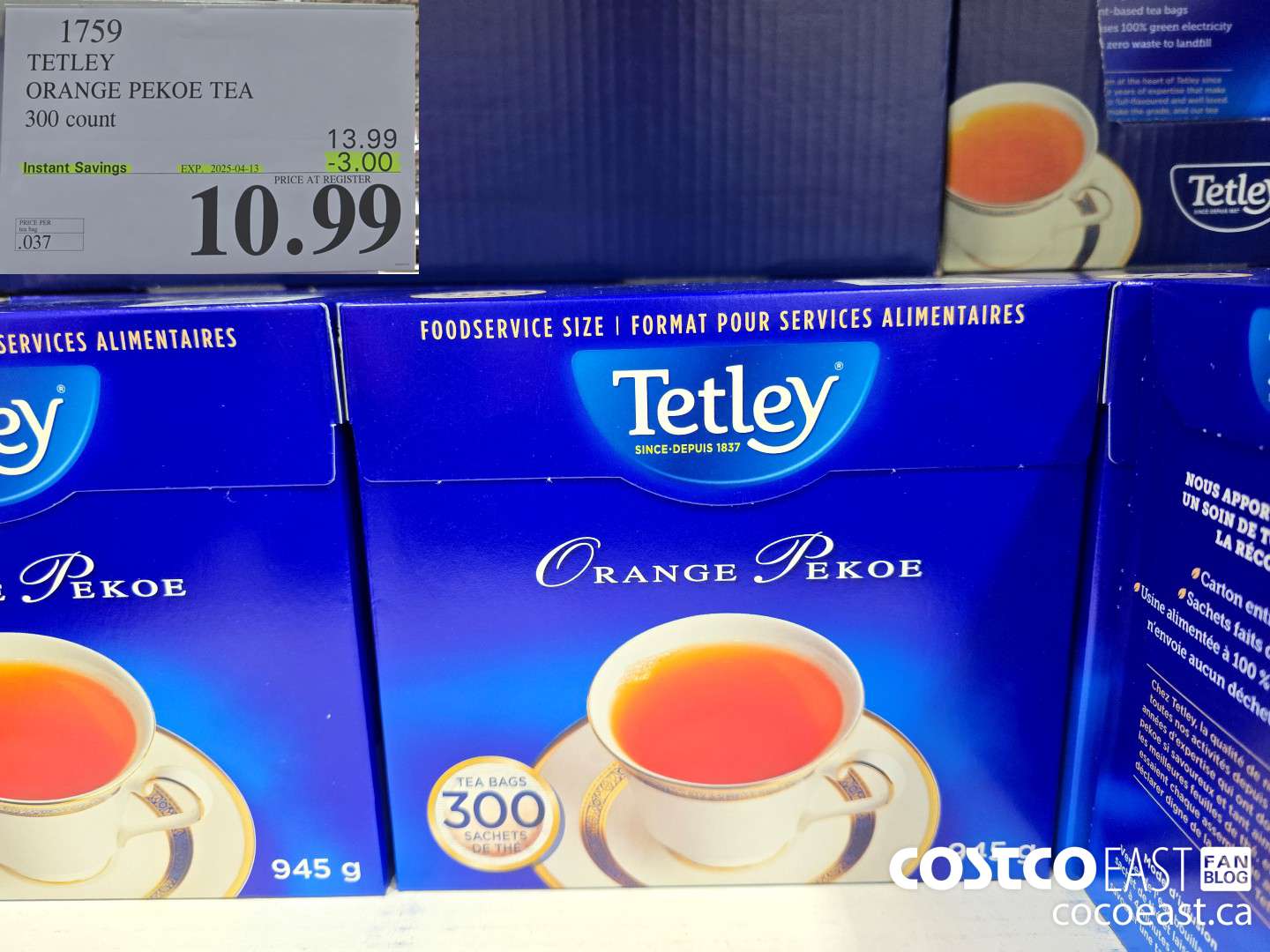 1759 TETLEY ORANGE PEKOE TEA 300 COUNT ($3.00 INSTANT SAVINGS EXPIRES ON 2025-04-13) $10.99