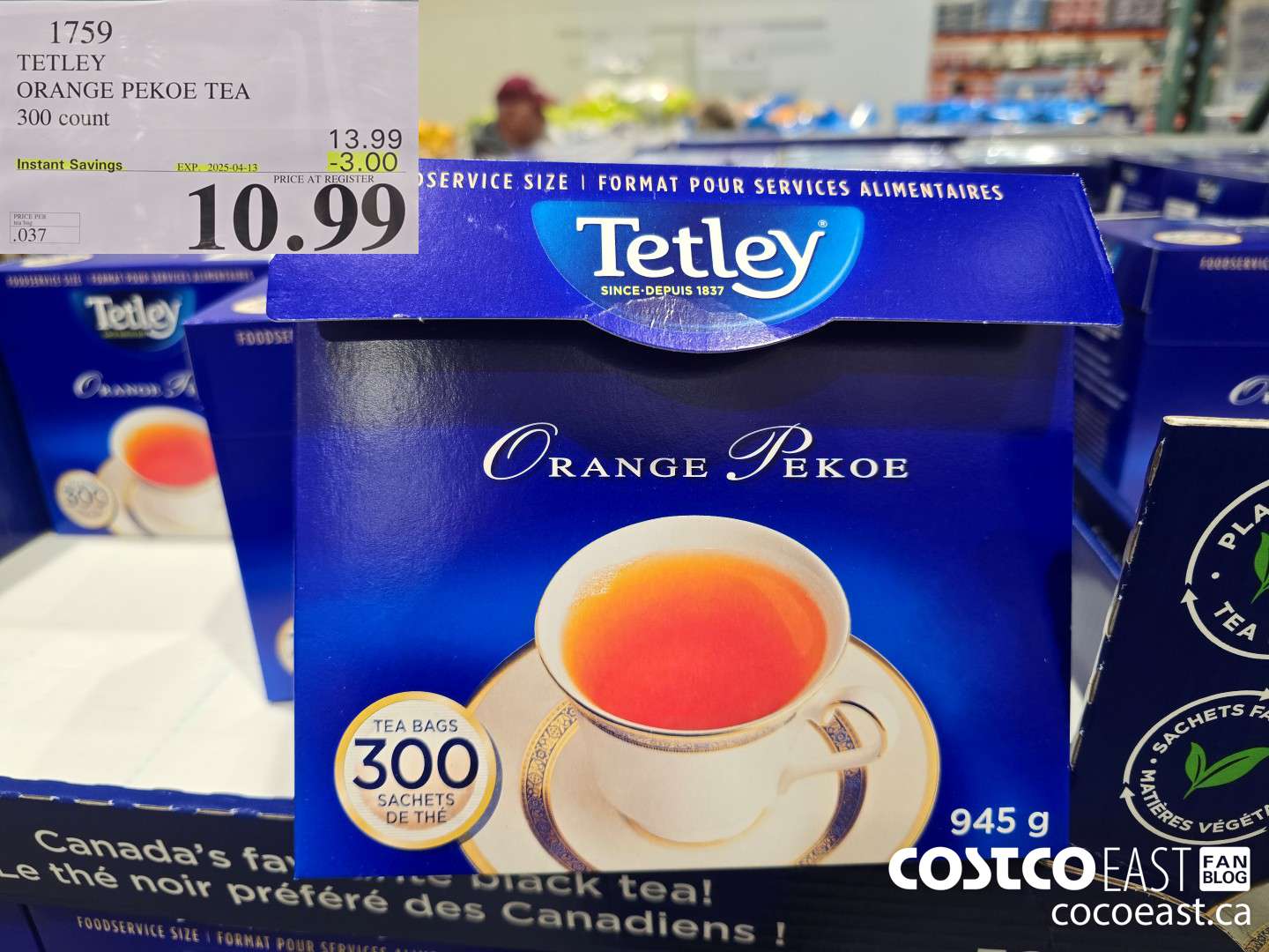 1759 TETLEY ORANGE PEKOE TEA 300 COUNT ($3.00 INSTANT SAVINGS EXPIRES ON 2025-04-13) $10.99