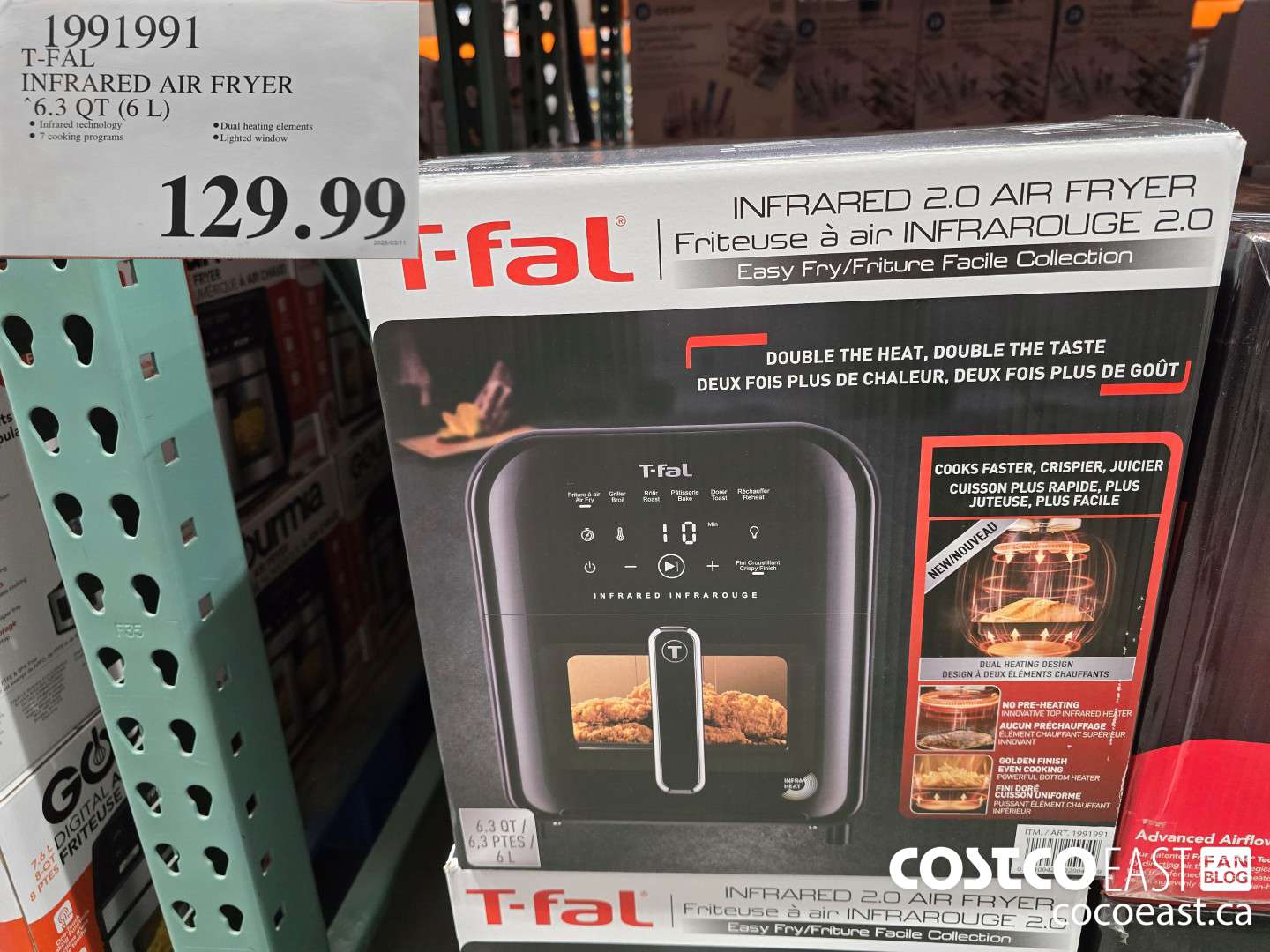 1991991 T-FAL INFRARED AIR FRYER 6.3 QT (6L) $129.99