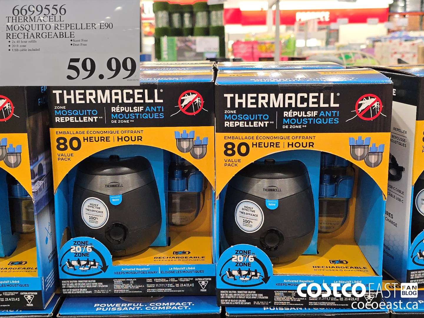 6699556 THERMACELL MOSQUITO REPELLER E90 RECHARGEABLE $59.99