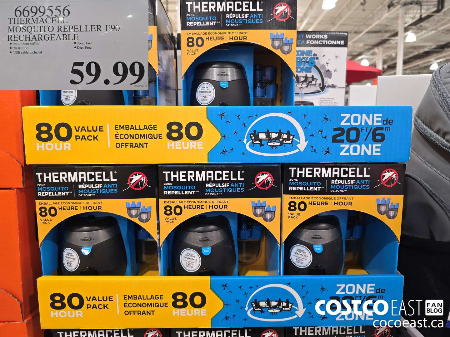 6699556 THERMACELL MOSQUITO REPELLER E90 RECHARGEABLE $59.99