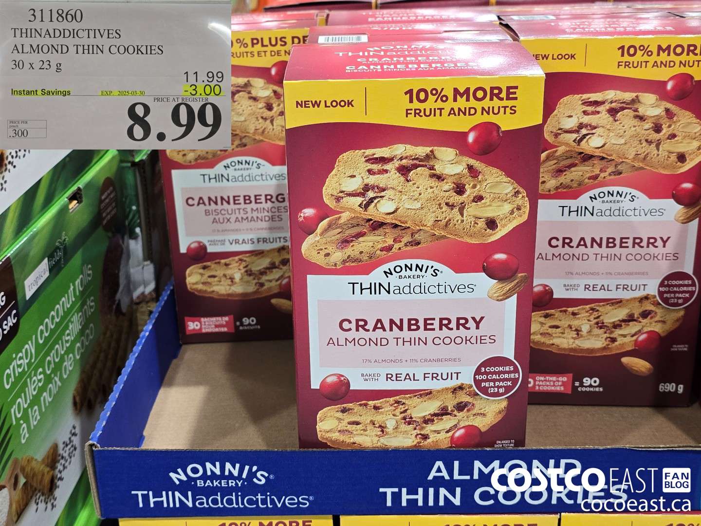 311860 THINADDICTIVES ALMOND THIN COOKIES 30 X 23 G ($3.00 INSTANT SAVINGS EXPIRES ON 2025-03-30) $8.99